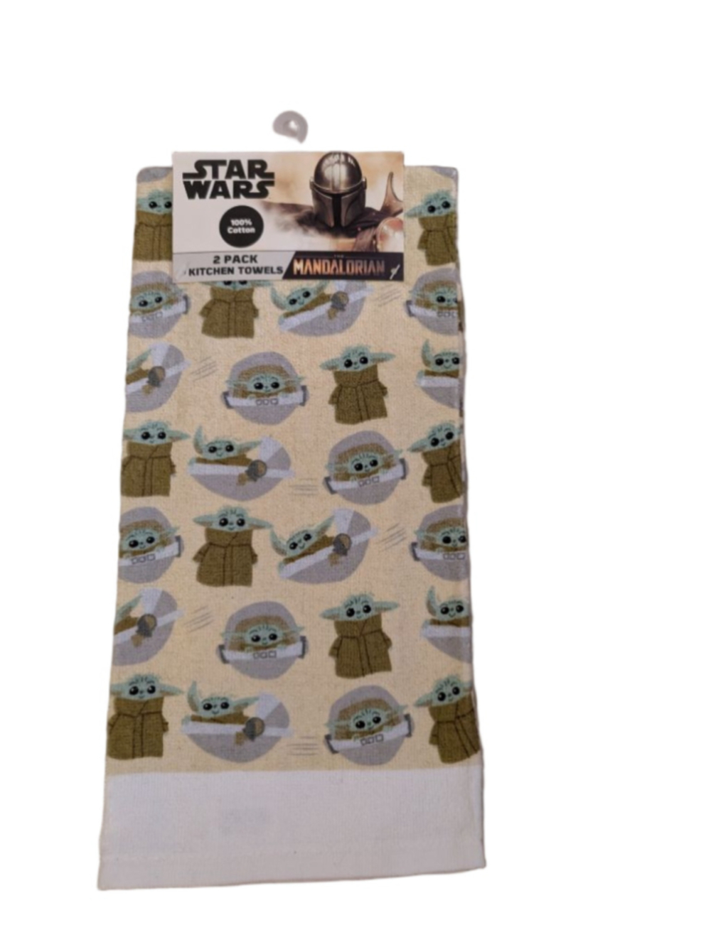 Star Wars The Mandalorian Beige Green Kitchen Towels 2 Pack One Size